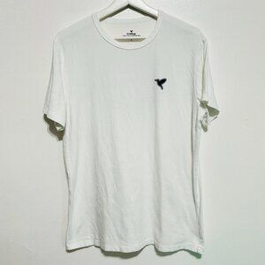 Birddogs White Logo Tee Mens Sz L Hawaiian Palm Trees Slim Fit